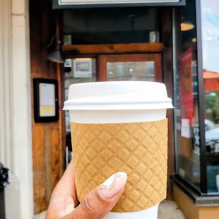 Outside, Vanilla Oat Latte