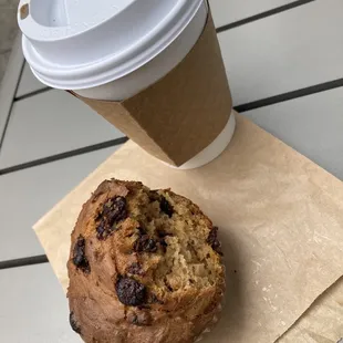 Gluten free sweet potato chocolate chip muffins