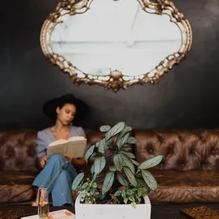 cozy. so many little corners to get lost in here.