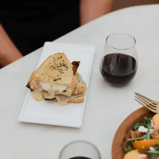 Grilled Cheese: ciabatta, raclette cheese, herb butter, bacon