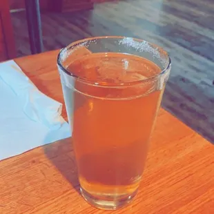 pumpkin draft with cinnamon sugar rim