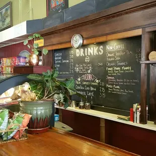 a coffee shop counter