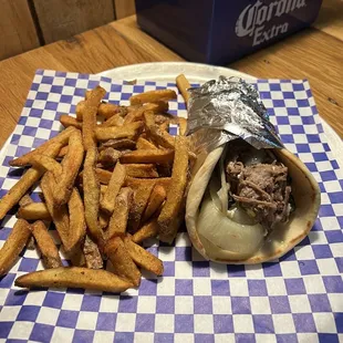 Lamb Pita and Fries
