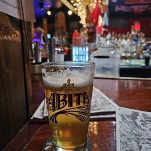 A pint of beer is supposed to be 16 oz, this is what I got after the head of foam settled.