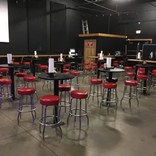 This is the place to be for the live entertainment. The new remodeling of the concert room with new tables and chairs at The Pour Shack.