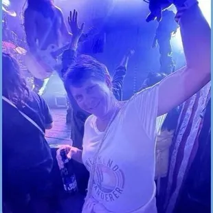 My wife rocking out.