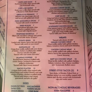 menu