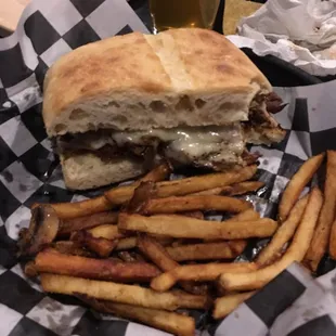 a sandwich and french fries