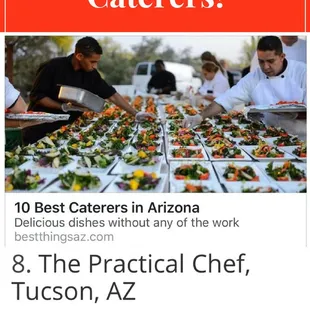 Selected as one of the top 10 caterers in AZ!