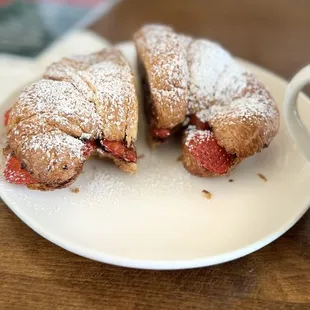 A strawberry Nutella croissant