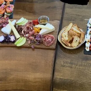Incredible charcuterie and appetizer trays.