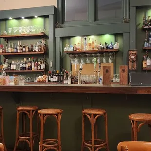 Full bar with some high end bottles.