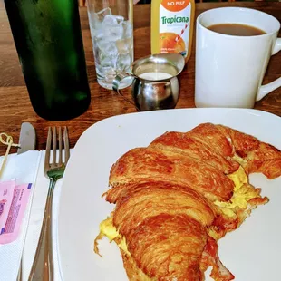 Turkey and Melted Cheese Croissant Sandwich