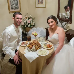 Enjoying a private dinner during the reception