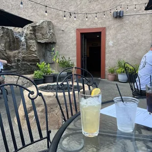 a glass of lemonade