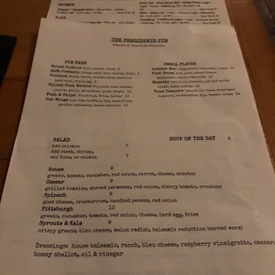 Menu - Front Page