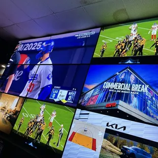 Lots of screens to watch your favorite game game