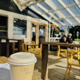 The adorable outdoor patio.