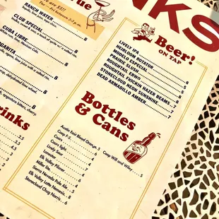 Menu.  July 2021