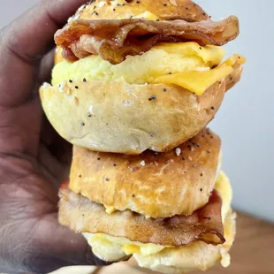 Bacon Egg &amp; Cheese Pretzel Silder