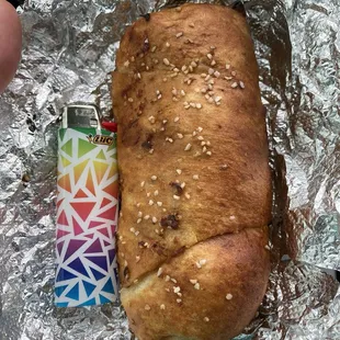 Steak &amp; Cheese Pretzel Wrap $5.99. Lighter for size, not worth it &amp; it was disgusting.