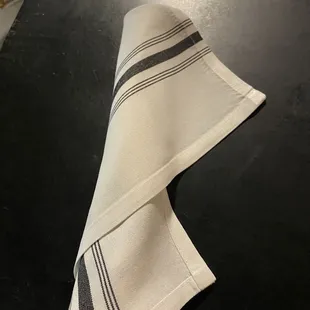 a black and white striped cloth