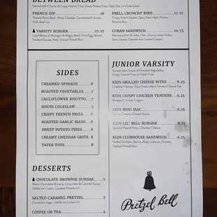 Again, a straight on photo. Please everyone learned this is how you take a picture of a menu.