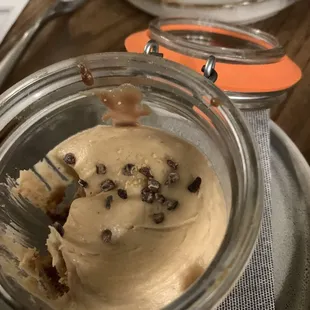 Peanut butter cup (chocolate pudding, grams cracker crumbs, peanut butter mousse, chocolate chips)