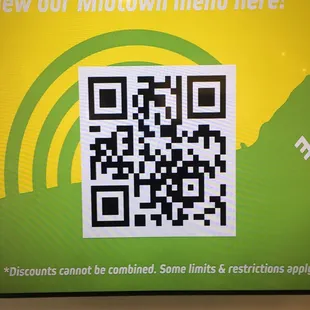 QR code for menu