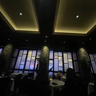 Window showing a blurry visage of the casino