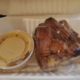 Bread pudding with caramel sauce