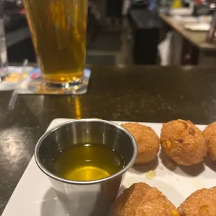 Hush puppies and a pint