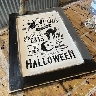 A sign in the making