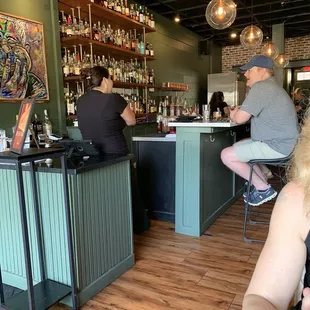 View of the bar from a table