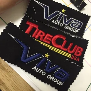 They showed me these examples of the type of embroidery they could do.