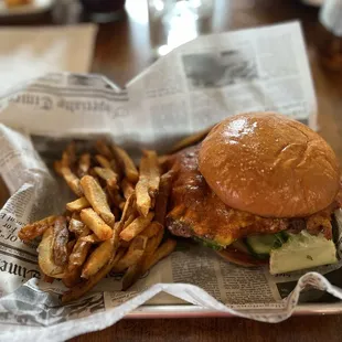 Smash burger and fries