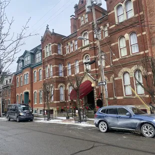 Front of the Priory on the coldest day of the year.