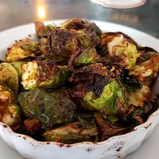 Brussel sprouts ($9.75), vegan by default. Tasty with light touch on balsamic &amp; garlic.