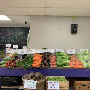 a variety of vegetables on display
