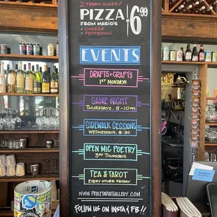 a menu for a pizza restaurant