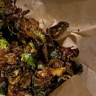 a basket of brussels sprouts