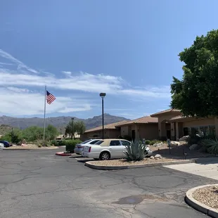 a car parked in a parking lot
