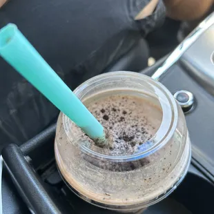 Oreo, peanut butter smoothie