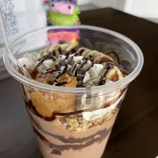 Chocolate Peanut Butter and Banana Smoothie Bowl