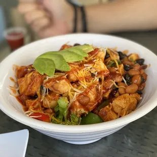 a bowl of food on a table