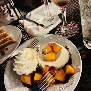 a plate of desserts on a table