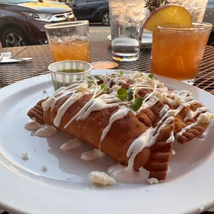 Chipotle Chicken Empanadas, Queso Fresco, Tomatillo Salsa