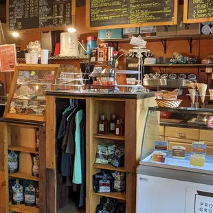 Ice cream, caffeinated beverages, assorted sandwiches are available at this cute shop.