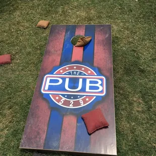 Bag toss in big backyard