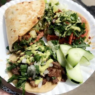 Quesadilla and tacos